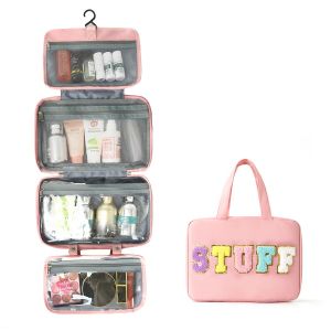 Amazon cross-border explosion 40% off dry and wet separation toiletry bag letter versatile practical fashionable and simple