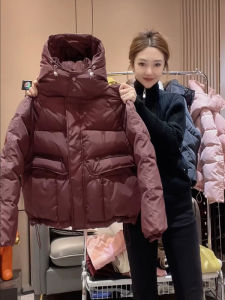 Áo Khoác Cotton Dày Cho Nữ Mùa Đông 2024 Áo Khoác Cotton Lót Lông Cừu Dày Kiểu Dáng Bánh Xe Ngắn Thời Trang Thu Đông