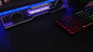 EWEADN | EWEADN Typewriter Gaming Keyboard 104 Keys Retro Punk Round Keycaps Blue Backlight USB Wired for Windows PC/Laptop