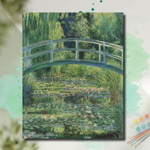 Kayou | Oil Painting by Number Kit Claude Monet Water Lily Pond Vintage Artwork Canvas Wall Art for Adults DIY Home Decor Gift