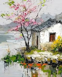 Tự Làm Tranh Vẽ Tay Canvas Ngôi Nhà Trên Cây Tranh Sơn Dầu Vẽ Phong Cảnh Bằng Số Nghệ Thuật Phong Cảnh Hiện Đại Trang Trí Nhà Cửa Đồ Thủ Công