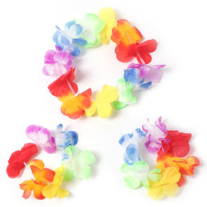 Bộ 5 Nhiệt Đới Nhân Tạo Hoa Vòng Hoa Lụa Hawaii Bãi Biển Mùa Hè Cưới Sinh Nhật Tiếp Liệu Hoa Trang Trí Dây