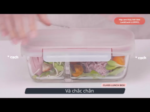 Hộp Cơm Văn Phòng LocknLock LLG991CL Chất Liệu Thủy Tinh Cao Cấp Chịu Nhiệt CaoDung Tích Lớn Chia 2 Ngăn Kèm Muỗng Đũa
