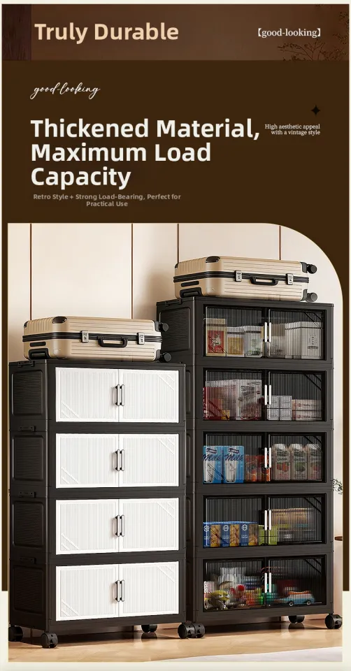 ZHUOLESHI | Multipurpose Black Collapsible Storage Cabinet