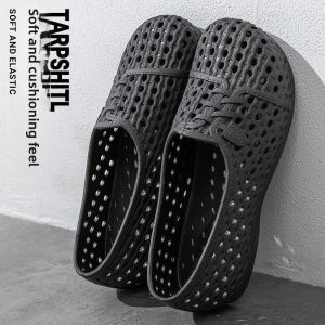 Womens Summer Hollow out Breathable Slip-On Sandals PVC Plastic Thong Slippers Casual Beach Wear Comfortable Soft Sole Nurse Shoes