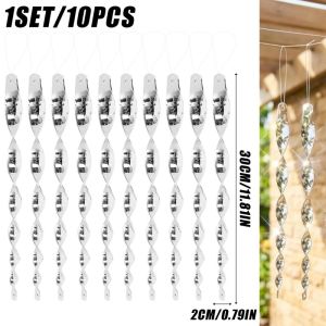 20Pcs Reflective Bird Repeller Spiral Wind Rotating Rod Hanging Scare Device for Garden Orchard Pigeons Birds Deterrent Sticks