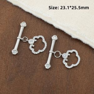 18K Color Retention Traditional Chinese Luck Charm OT Buckle Handmade Beading DIY Materials Bracelet Necklace Jewelry Accessories