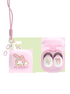 ใหม่แฟชั่น Sanrio กล่อง TWS Kuromi น่ารักชุดหูฟังไร้สายบลูทูธหูฟังกีฬาลดเสียงรบกวน Touch Control เกมเด็กของขวัญ