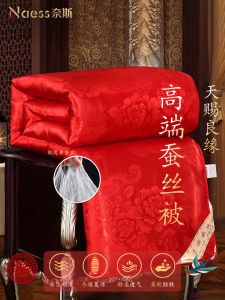 Naess High End Silk Comforter Wedding Gift  Silk Cooling Air Conditioner Quilt Mother-and-child Core Handmade Chinese Wedding Style