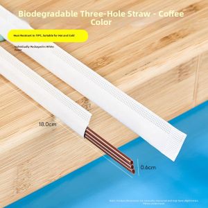 Biodegradable Single Packed Heat-resistant Straws with 3 Holes