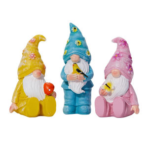 3Pcs Resin Garden Gnome Statue Outdoor Gnome Ornament Garden Gnome Statue Set for Patio Lawn Yard Home Tabletop Decoration