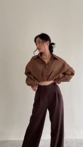 UNIKDANMURAHH - COD BAYAR DI TEMPAT BLAIR SHIRT TWISTCONE ALEXA CROP SHIRT BAJU ATASAN BLOUSE BLUS WANITA