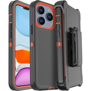 Vỏ Bảo Vệ Chắc Chắn Cho iPhone Vỏ Bảo Vệ Chống Sốc OTT Defender Có Kẹp Thắt Lưng Cho 17/16E/15/14Plus/13/12 Pro Max - Vỏ Mờ Hai Lớp Chống Trầy Xước