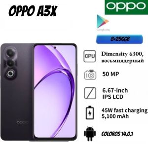 OPPO | OPPO A3X 2026 new Smartphone - 8GB RAM 256GB ROM Mediatek Helio P35 Octa-Core Processor 6.5 HD+ Display Dual 13MP + 2MP Camera