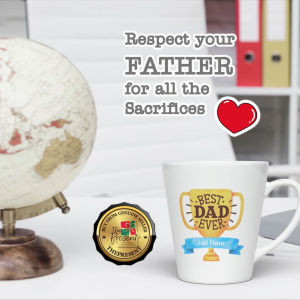 Express Gratitude with " BEST DAD EVER " Custom Name Mug | A Heartfelt Fathers Day & Dads Birthday Present