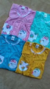 Setelan Baju Bayi Piyama Bayi Panjang Perempuan PITA IKAN BORDIR  Unge 6-18 bln ZPY89