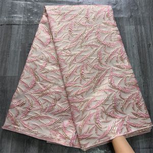 New Design African Jacquard Lace Fabric 2024 Nigerian Brocade Fabric Organza Lace For Wedding Evening Prom Women Dresses S3729