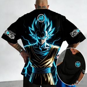 Bandai | Dragon Ball Summer T-shirt Japanese Anime Master 2000s Style Rei Kagubo Style Childrens Style and Parents Short Sleeve Shirt