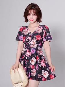 32 Swimsuit Female 2024 New Arrival Best Selling Cly 150.00kg Plus Size Swimsuit Plus Size Ladies Covering Belly Thin Hot Springs Conservative