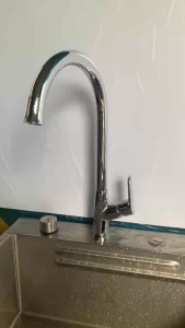 VÒI ĐỒNG THAU MẠ BÓNG DÙNG CHO CHẬU CHÉN 1 ĐƯỜNG NƯỚC THÂN TO NƯỚC MẠNH