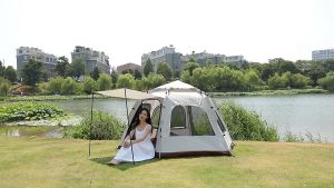 Lều cắm trại tự bung lục giác lều du lịch dã ngoại chống thấm nước chống tia bức xạ uv thông gió KT 260x240x160cm