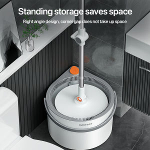 มิตร M16 ไม้ถูพื้น ปั่นด้าย สีขาว สะอาดตัวหมุน 360 แบน พร้อม ล้างเทอร์โบ