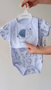 Sunnozy 2-in-1 Baby Romper & Matching Bib Set