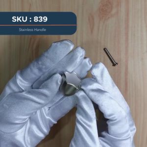 839 Star Lite Plain Stainless and Gold Cabinet Door Pull Handle - 1Pc