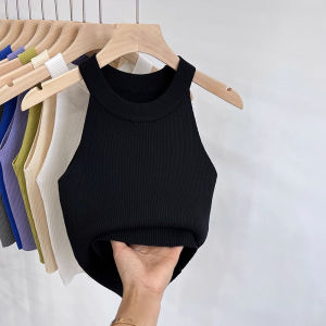 Sweet and Spicy Slim Knitted Halter Top Sleeveless