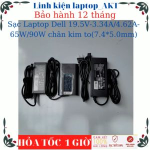 Sạc Laptop Dell 19.5V-3.34A/4.62A-65W/90W chân kim to(7.4*5.0mm)