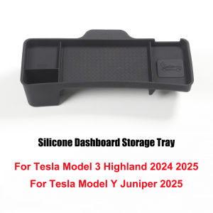 For Tesla Model Y Juniper 2025 Model 3 Highland 2024 Dashboard Storage Tray Silicone Center Console Screen Rear Phone ETC Box