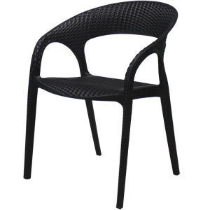 Thickened Plastic Outdoor Stacking Casual Back Chair for Home Dining Large Family Courtyard Balcony Vine Chair with Armrests