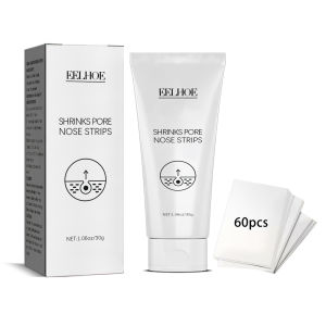 Eelhoe Pore Shrinking Serum Anti Black Dots Acnes Pimples Treatment Cleansing Whitening Peeling Oil Control Blackhead Remover Nose Mask Gentle Cleansing Shrink Pores Pimples Treatment Reduce Black Dots Soothing Oil-Control Nose Mask Patch