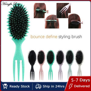 Hengfa Lina Boar Bristle Detangling Hair Brush Curl Define Styling Brush Tangled Hair Comb Wet Curly Hair Brushes Women Barber Styling Tool