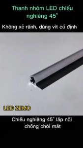 Thanh Nhôm LED GD033_Đen (gửi hàng thanh 1m) (CẦN GỬI THANH 3m LH SHOP)