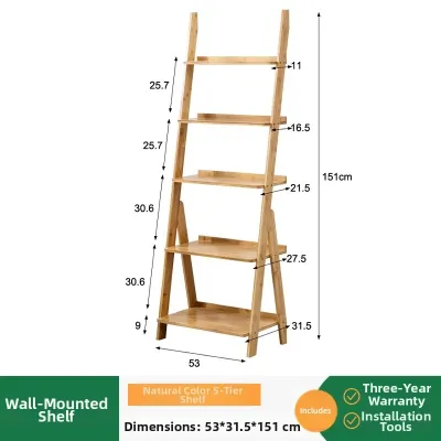 Zhuting | Modern Simple Creative Wall Leaning Ladder Bookshelf