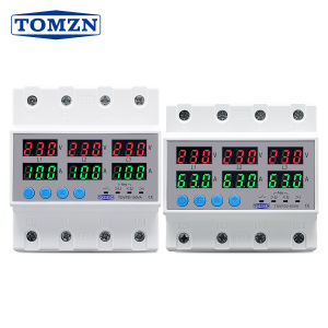 Rơle Bảo Vệ Điện Áp 3 Pha TOMZN TOVPD3-63VA Din Rail Có Thể Điều Chỉnh Bảo Vệ Quá Áp Và Thiếu Áp Kèm Bảo Vệ Dòng Điện Cho Mạch Điện Xoay Chiều 3*220V 380V