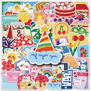 Sticker S19 สติกเกอร์ ลายน่ารัก กันน้ำ สำหรับตกแต่ง งาน DIY จำนวน 50 ชิ้น