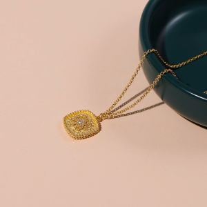 Chow Sang Sang 周生生 999 24K Pure Gold Cultural Blessings Lotus Necklace for Women 47cm 95603N