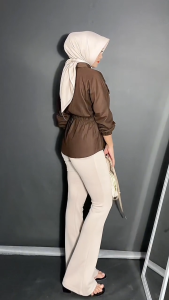 Celana Fit And Flare Pants Cutbray Scuba Pinggang Highwaist Bahan Stretch Melar Elastis Cutbray Scuba