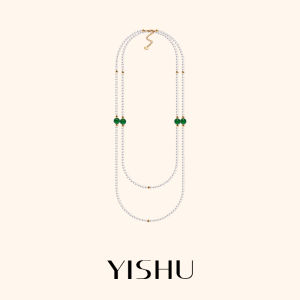 YISHU | Dây Chuyền Đá Má Não Ngọc Trai Bohemian Elegance Dài