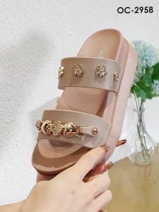 OCTAVIA Sandal Slide Slip On Wedges Wanita #OC-2958 (FREE BOX)