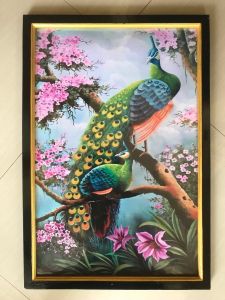 Gambar Cetak Burung Merak plus Bingkai uk/65cm*45cm