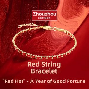 Chinese Style Handmade Elegant Adjustable Red Rope Bracelet