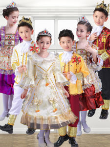 Childrens Kids European Style Royal Court Clothes Princess Prince King Costume Mens and Womens Dress Party Fancy Dress Ball Costume