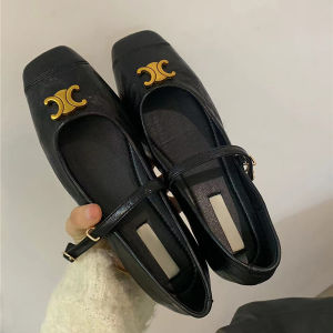 XIANNIWEI | Metal Buckle Mary Jane Shoes Square Toe Vintage Low-cut