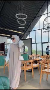 Fhatia Dress Cringkel Airplow Tangan Kombinasi Dress Korea Terbaru 2023/LD 120 PB 128/Daster Kombinasi Cringkel Airplow/(Busui frendly)