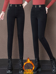 Fleece Lined High Waist Elastic Slim Fit Leggings Warm Casual Long Pants Tummy Control Butt Lifting Small Black Pants