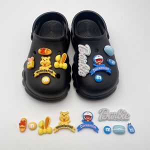 Shoes Charms Shoes DIY Accessories Cute Winnie Bear Doraemon Cartoon Decoration for Hole Rubber Clogs