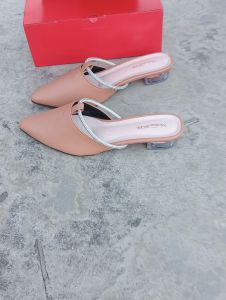 SEPATU SANDAL SELOP HAK KACA TINGGI 3CM BIG SIZE JUMBO 37-45